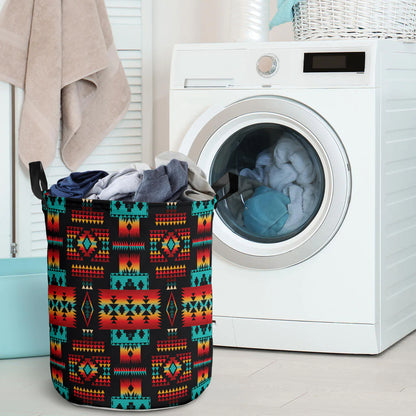 Black Native Tribes Pattern Laundry Basket 13 NBD
