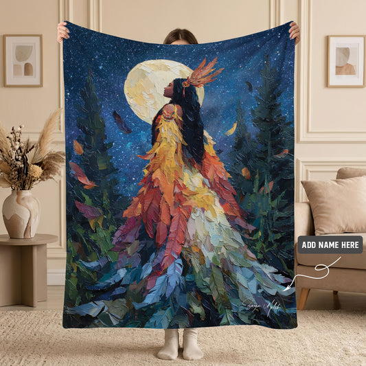 Feathered Woman Majesty Personalized Premium Blanket