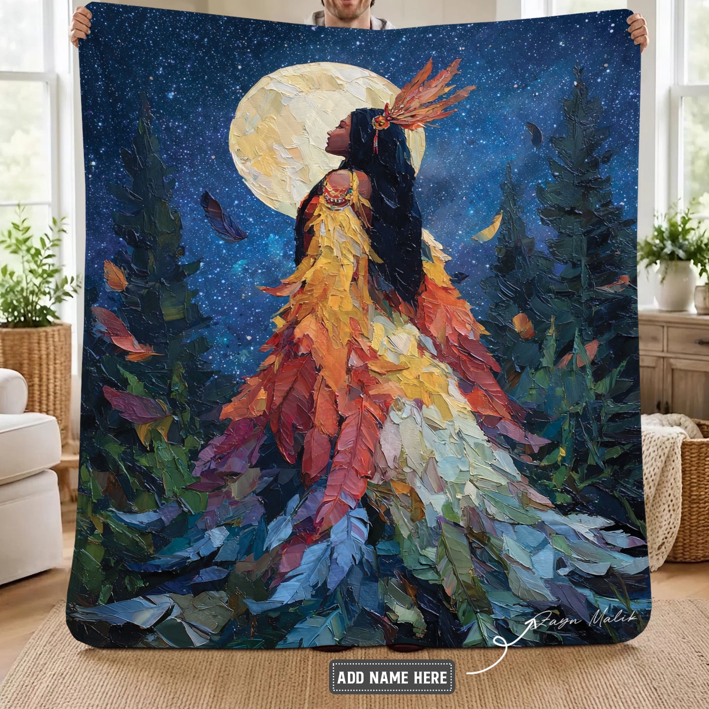 Feathered Woman Majesty Personalized Premium Blanket