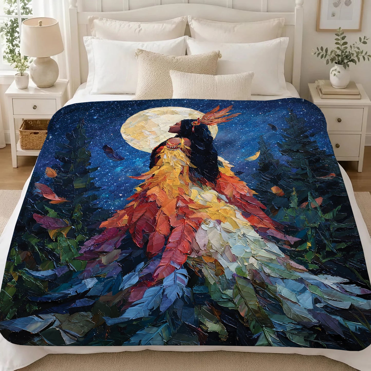 Feathered Woman Majesty Personalized Premium Blanket