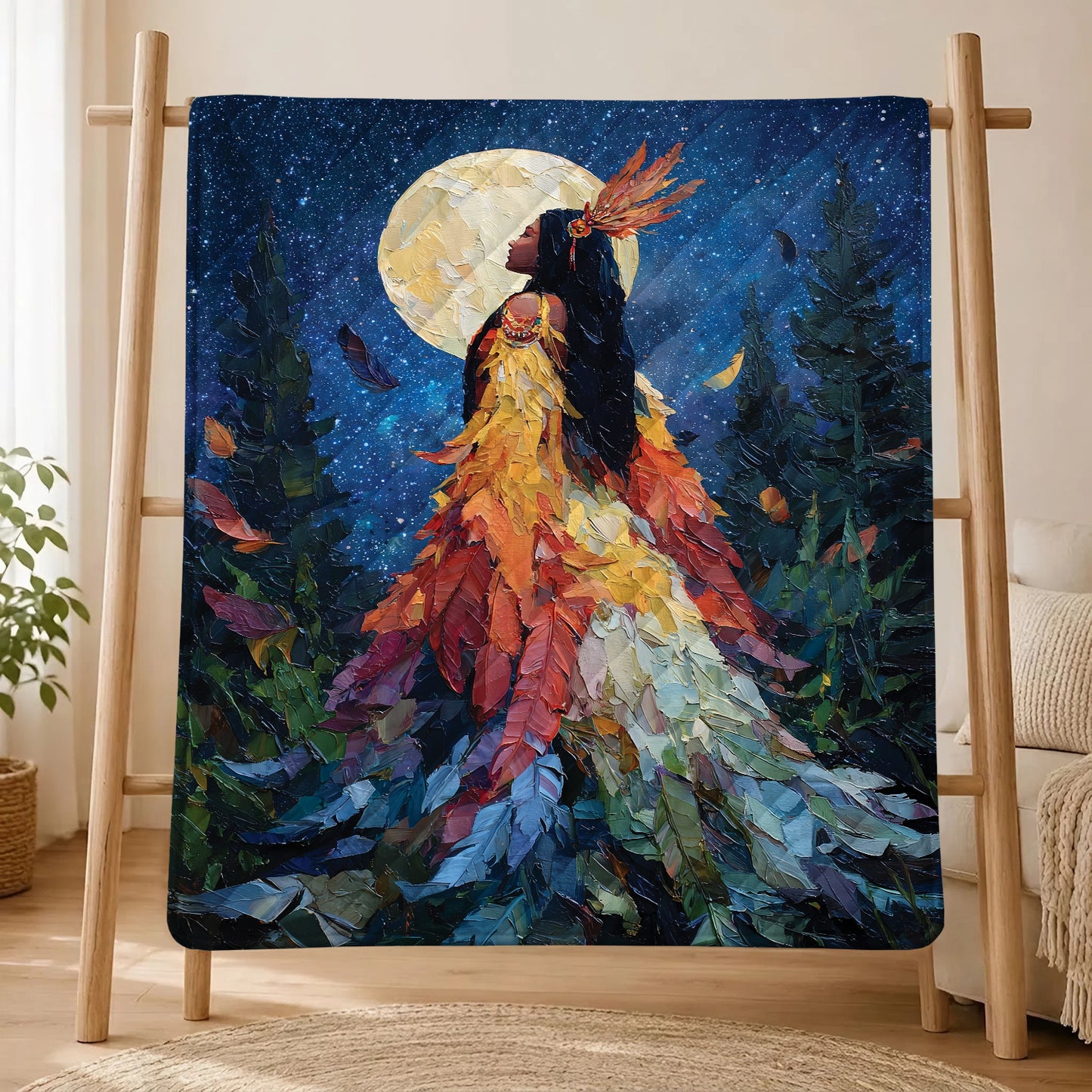 Feathered Woman Majesty Personalized Premium Blanket