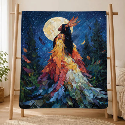 Feathered Woman Majesty Personalized Premium Blanket