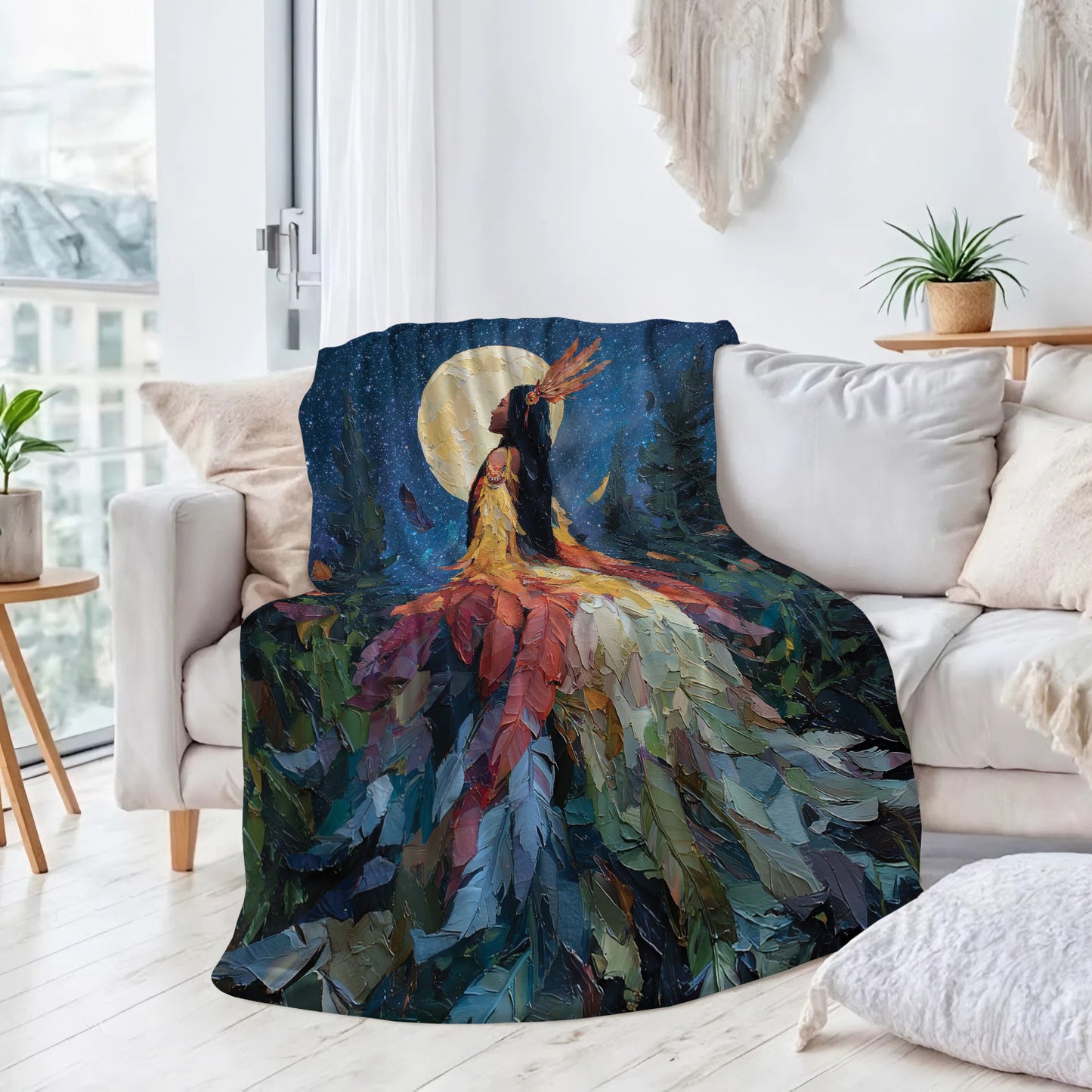 Feathered Woman Majesty Personalized Premium Blanket