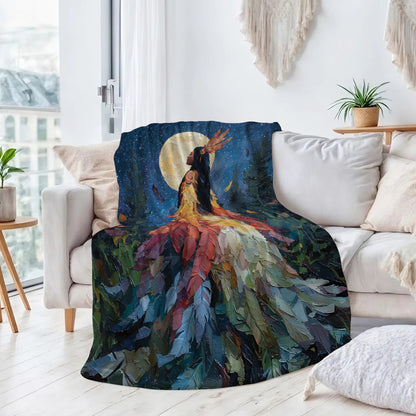 Feathered Woman Majesty Personalized Premium Blanket