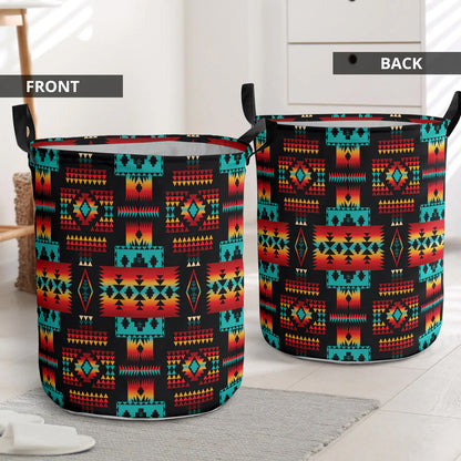 Black Native Tribes Pattern Laundry Basket 13 NBD