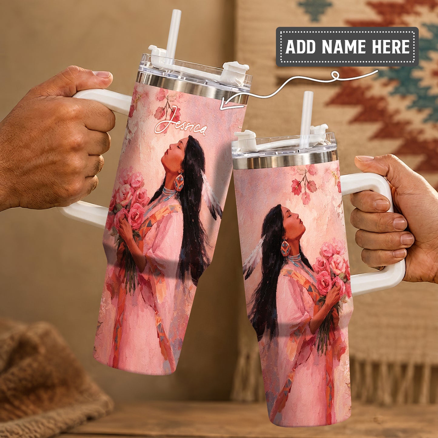 Rose Woman Elegance Personalized Tumbler