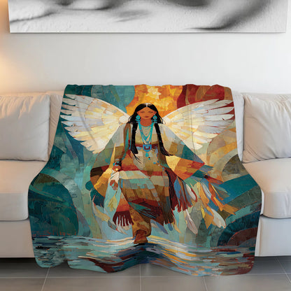 Radiant Feather Woman Personalized Premium Blanket
