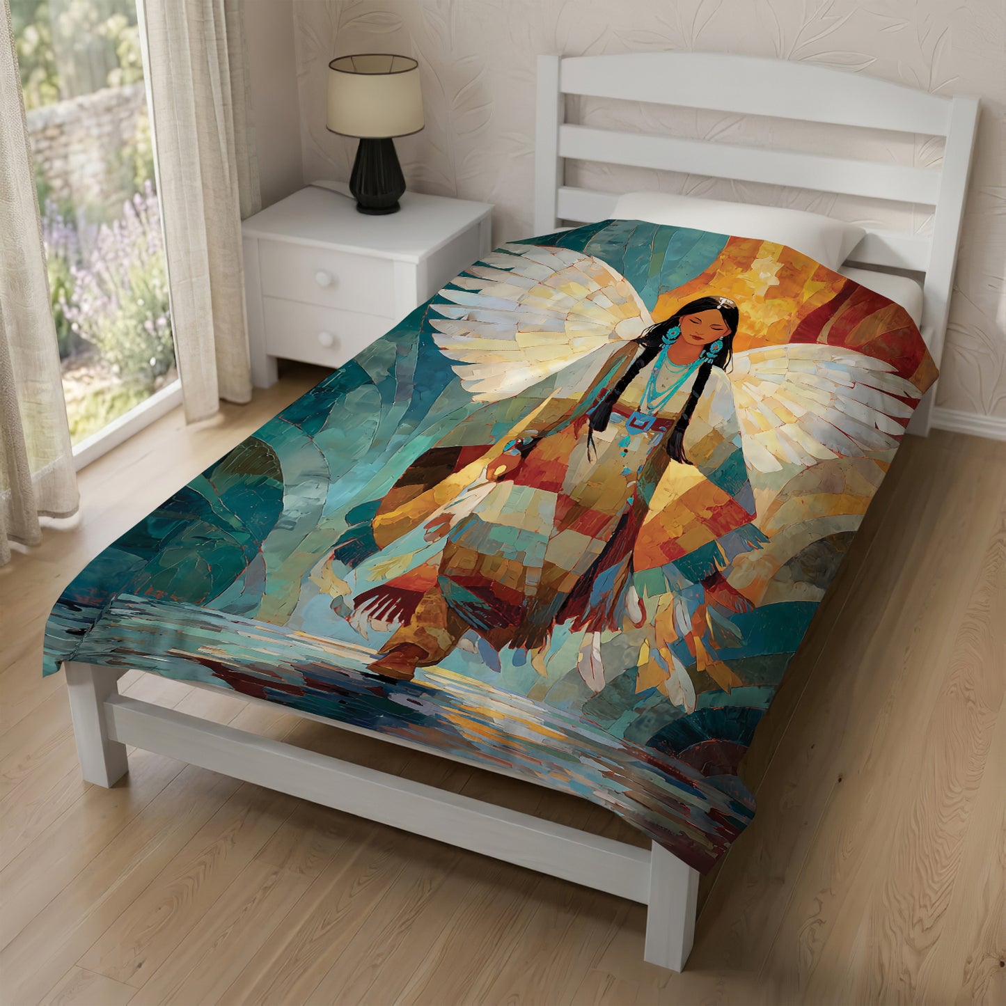 Radiant Feather Woman Personalized Premium Blanket