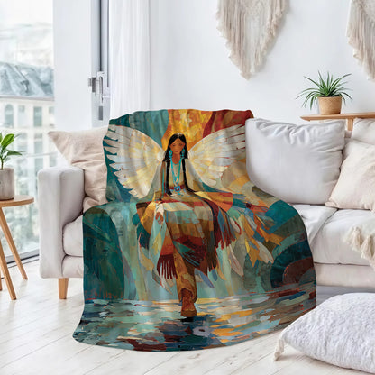 Radiant Feather Woman Personalized Premium Blanket