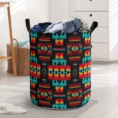Black Native Tribes Pattern Laundry Basket 13 NBD