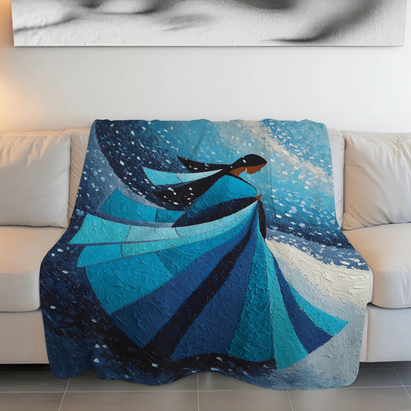 Winter Wind Woman Personalized Premium Blanket