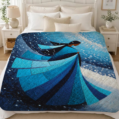 Winter Wind Woman Personalized Premium Blanket