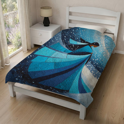 Winter Wind Woman Personalized Premium Blanket