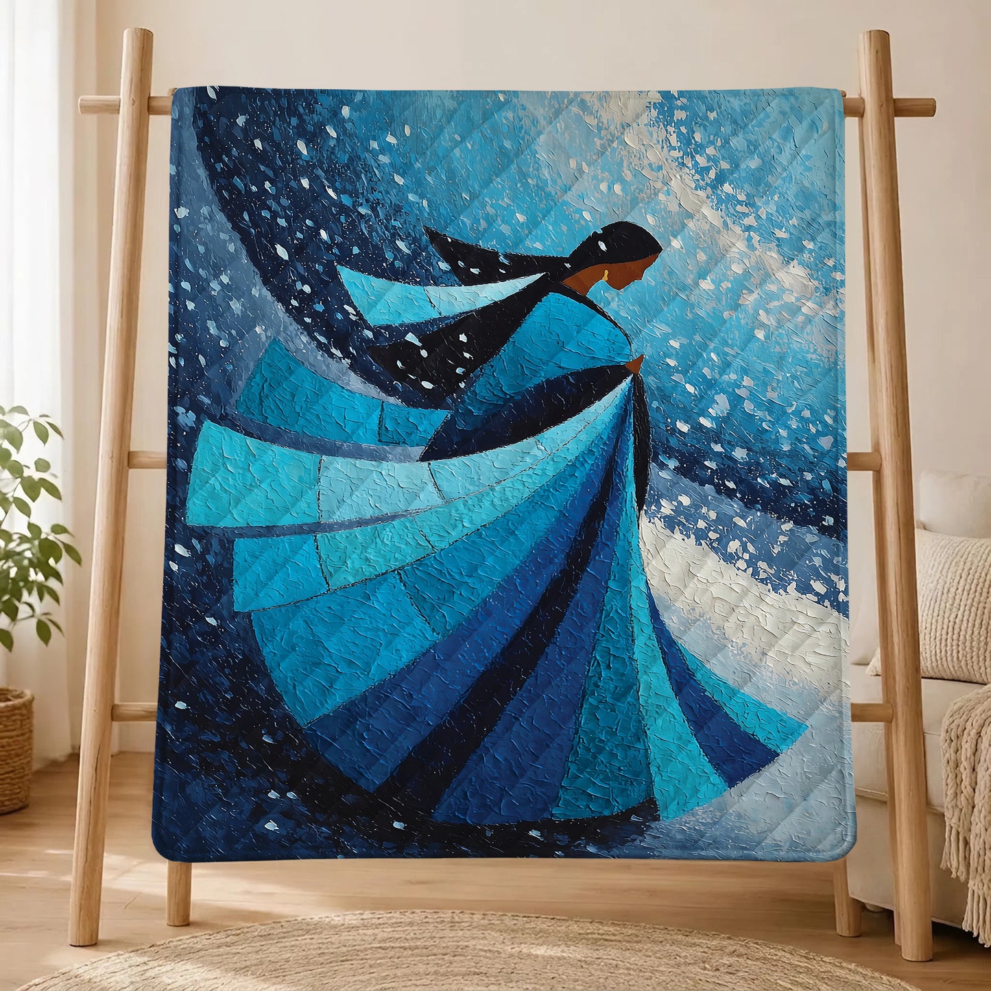 Winter Wind Woman Personalized Premium Blanket