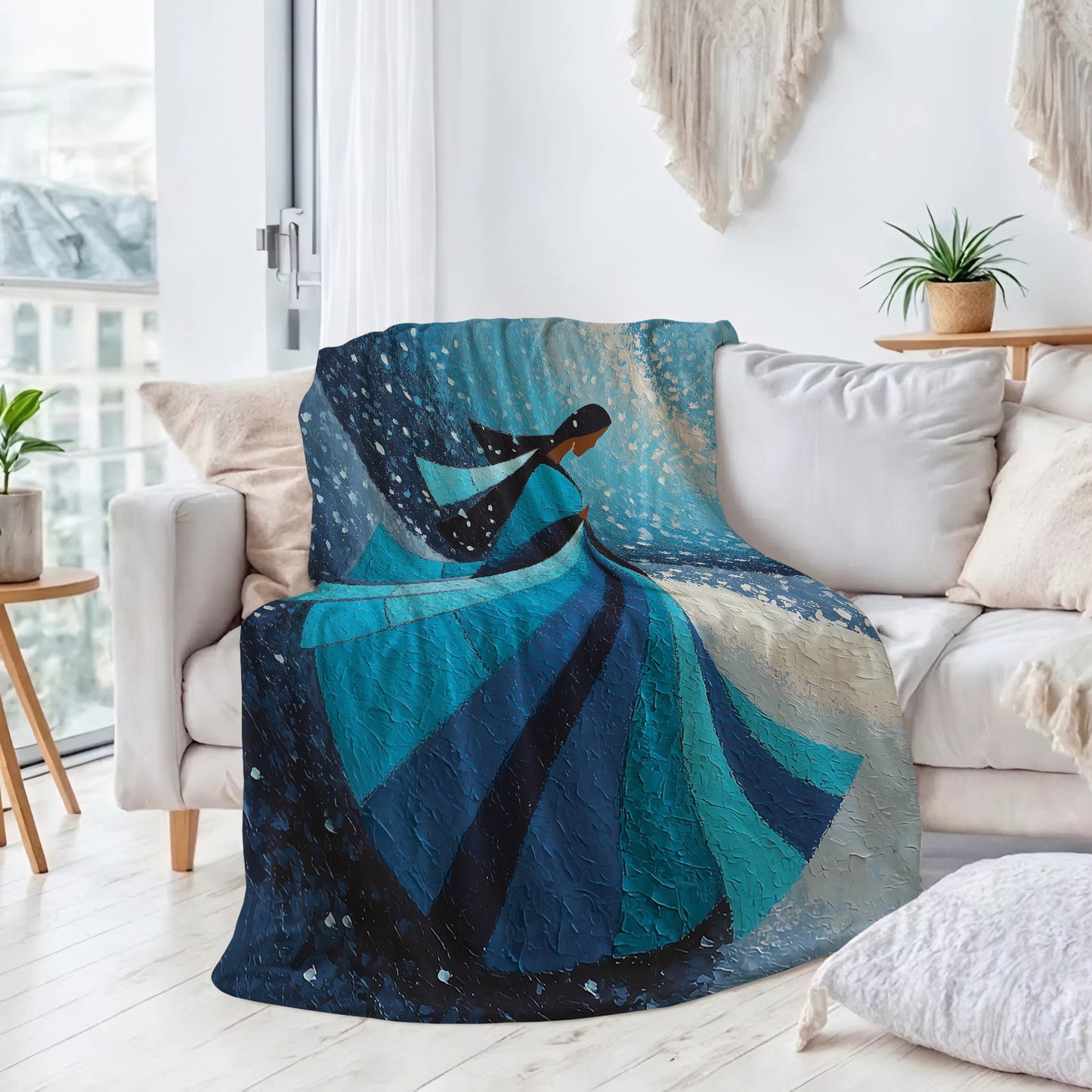 Winter Wind Woman Personalized Premium Blanket