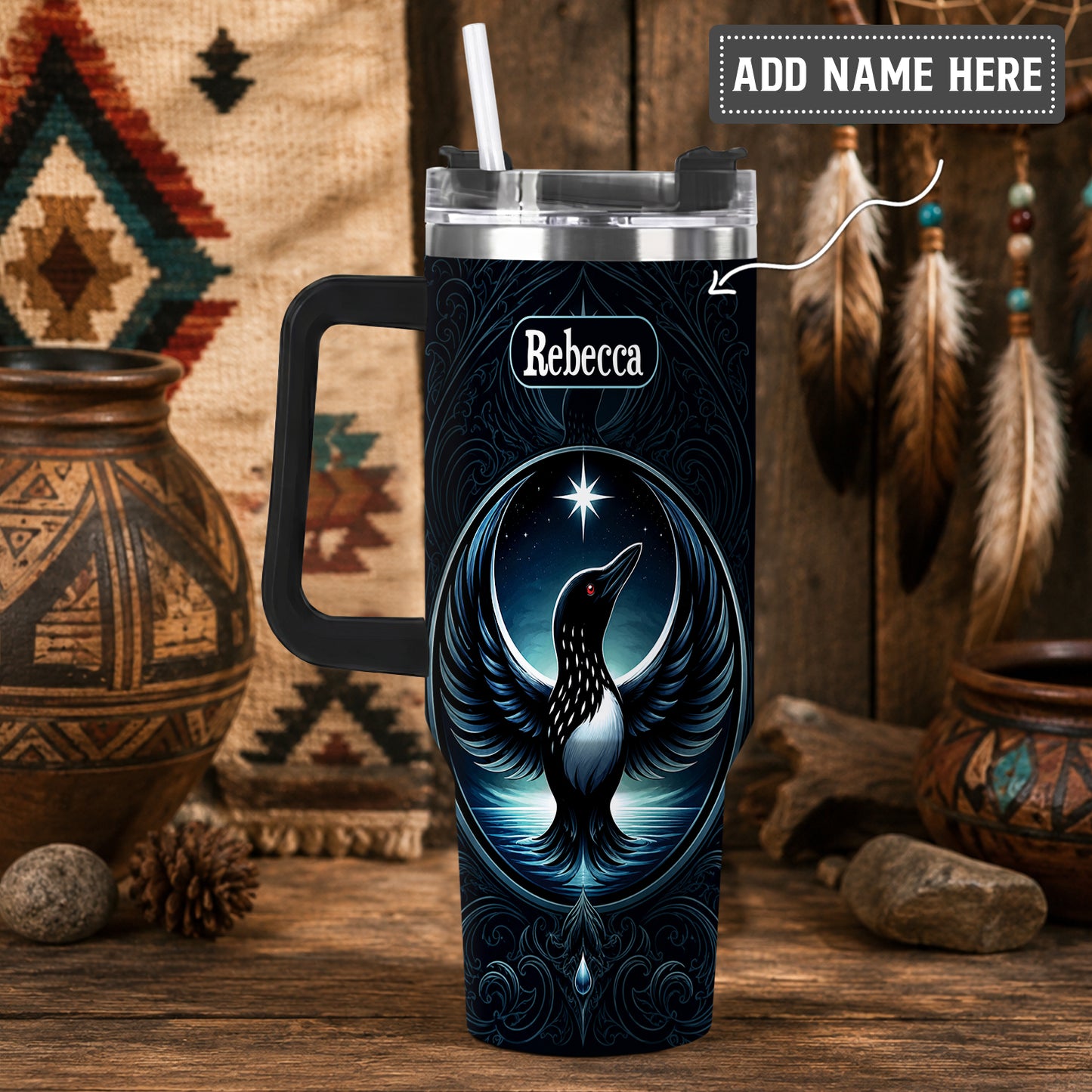 Loon of the Silver Moon Personalized Tumbler