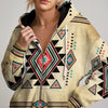 Native Geometric Print Hoodie – Desert Tones & Tribal Vibes