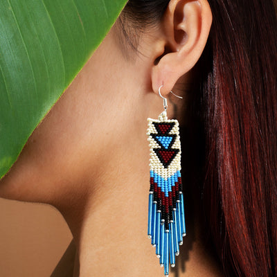 SALE 50% OFF -  Long Beaded Handmade Hook Earrings For Women