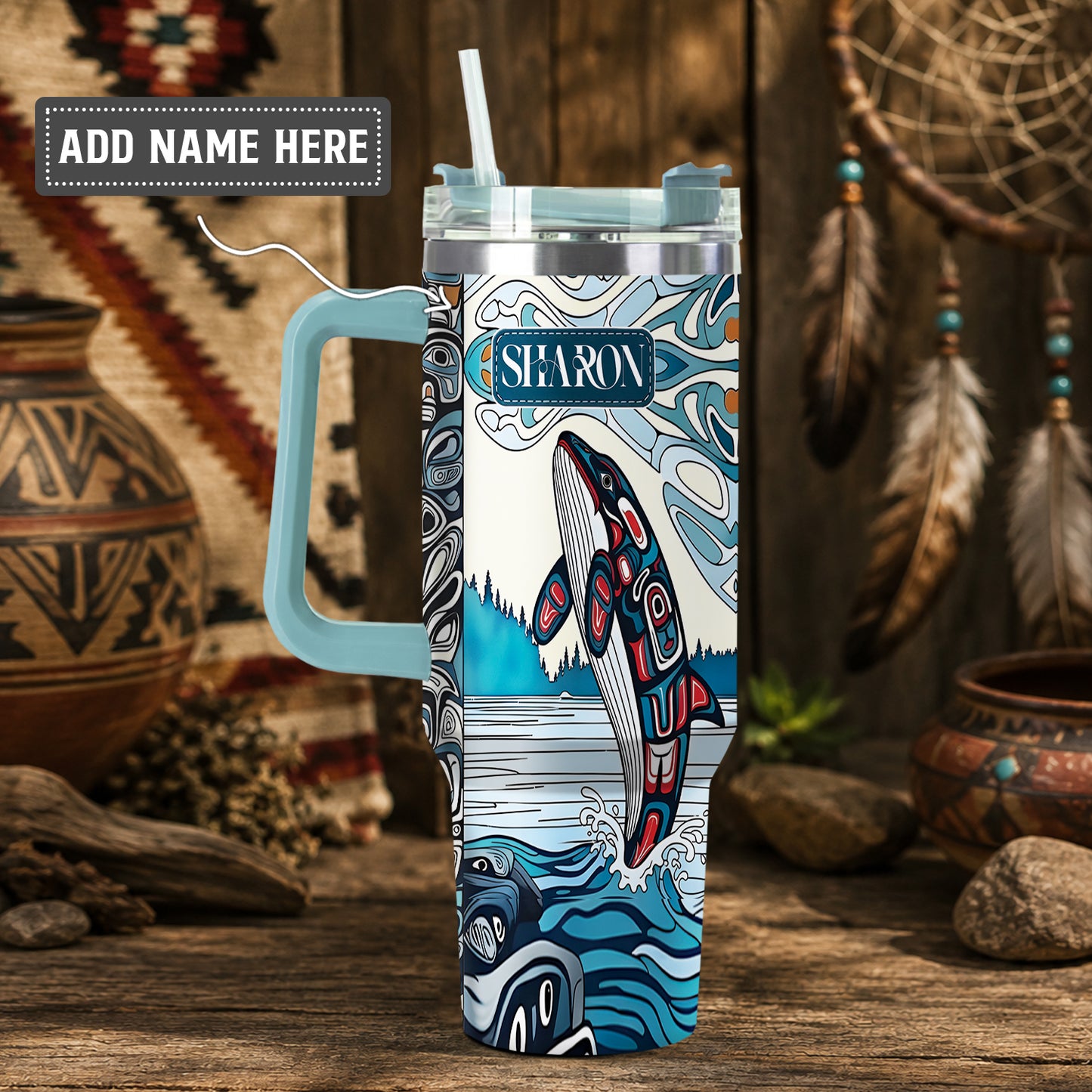 Crimson Orca Passage Personalized Tumbler