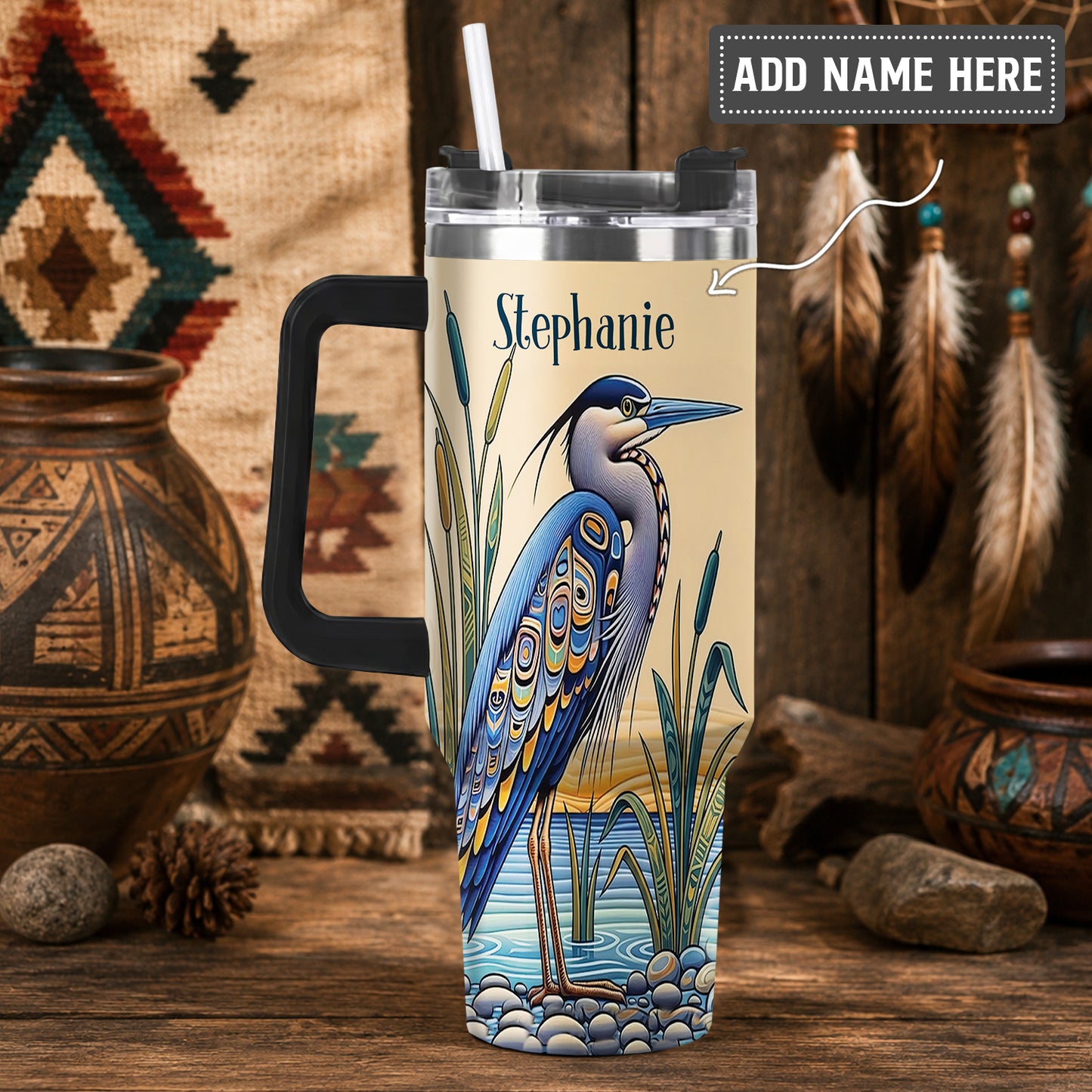 Spirit of the Heron Personalized Tumbler