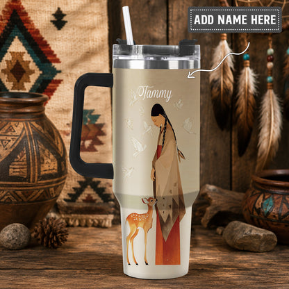 Sacred Woman Deer Spirit Personalized Tumbler