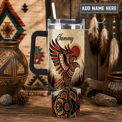 Twin Eagles of Dawn Personalized Tumbler