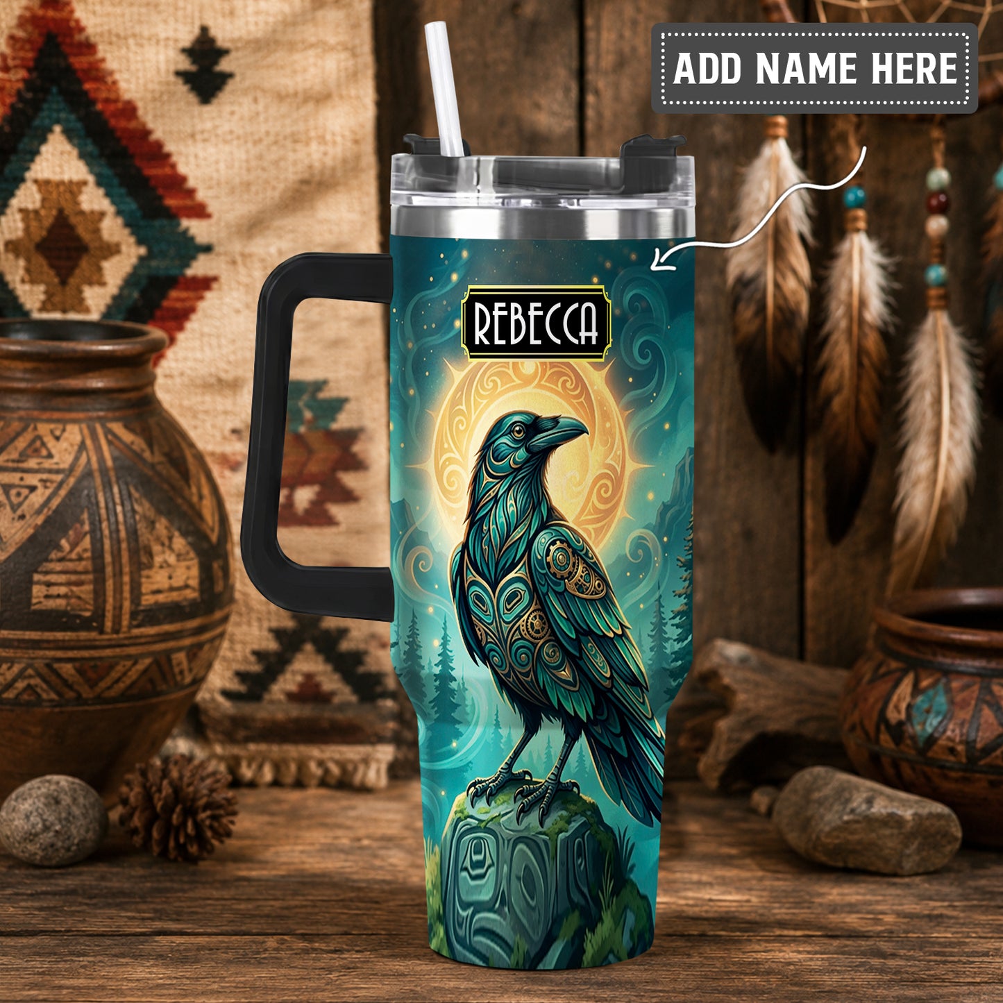 Raven’s Echo of Eternity Personalized Tumbler