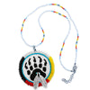 SALE 50% OFF - Bear Paw Handmade Beaded Wire Necklace Pendant Unisex With Native American Style