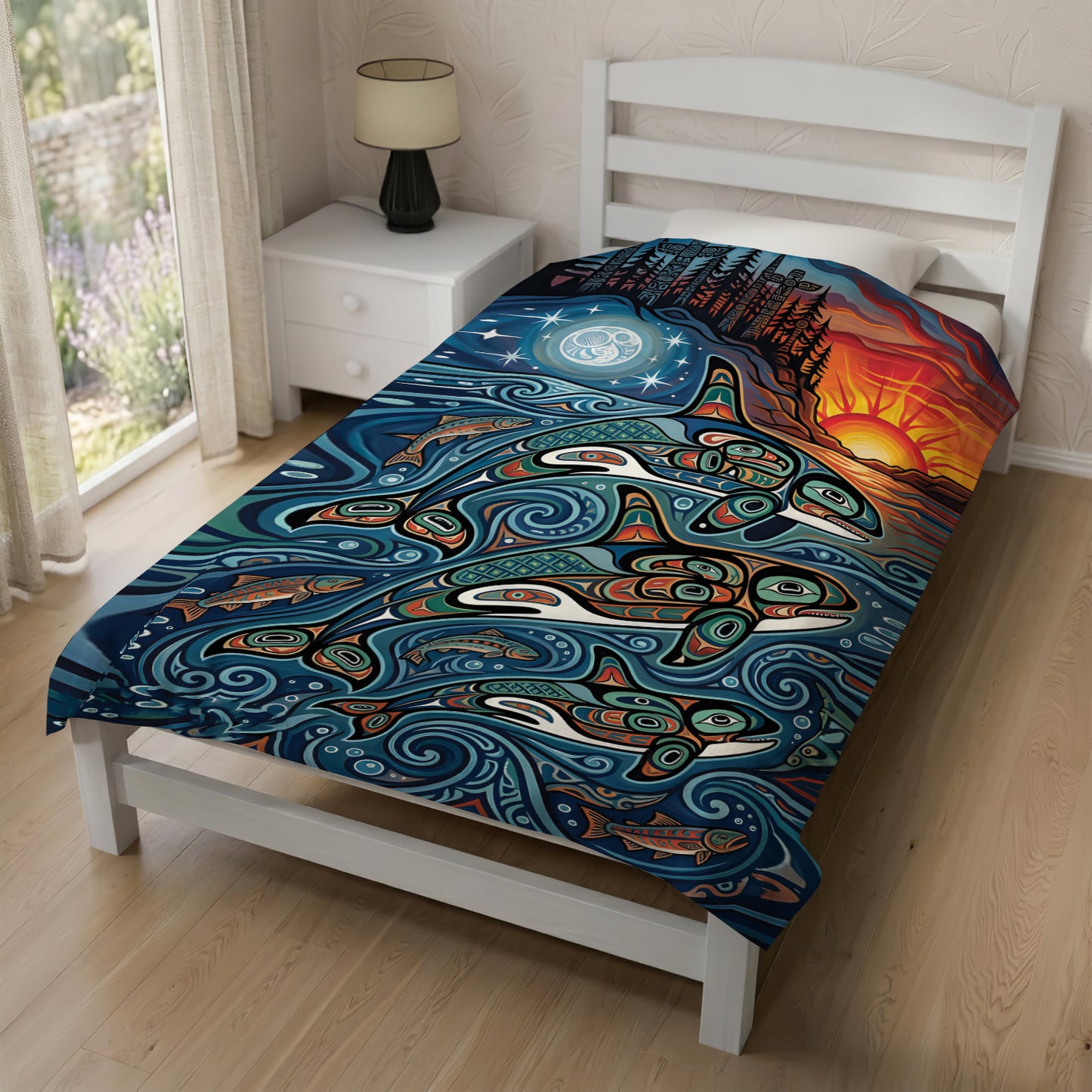 Moonlit Orca Journey Personalized Premium Blanket