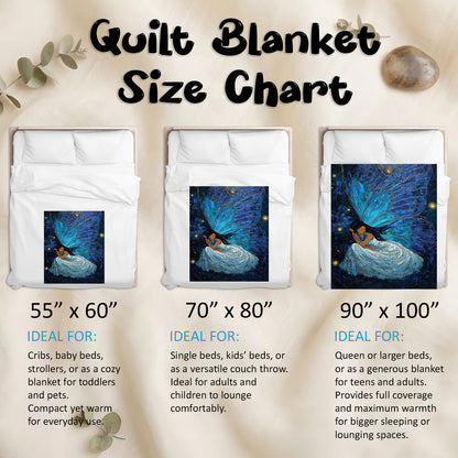 Azure Butterfly Woman Personalized Premium Blanket