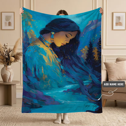 Turquoise Woman Grace Personalized Premium Blanket