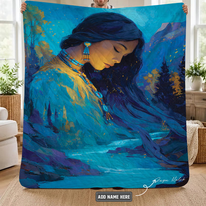 Turquoise Woman Grace Personalized Premium Blanket