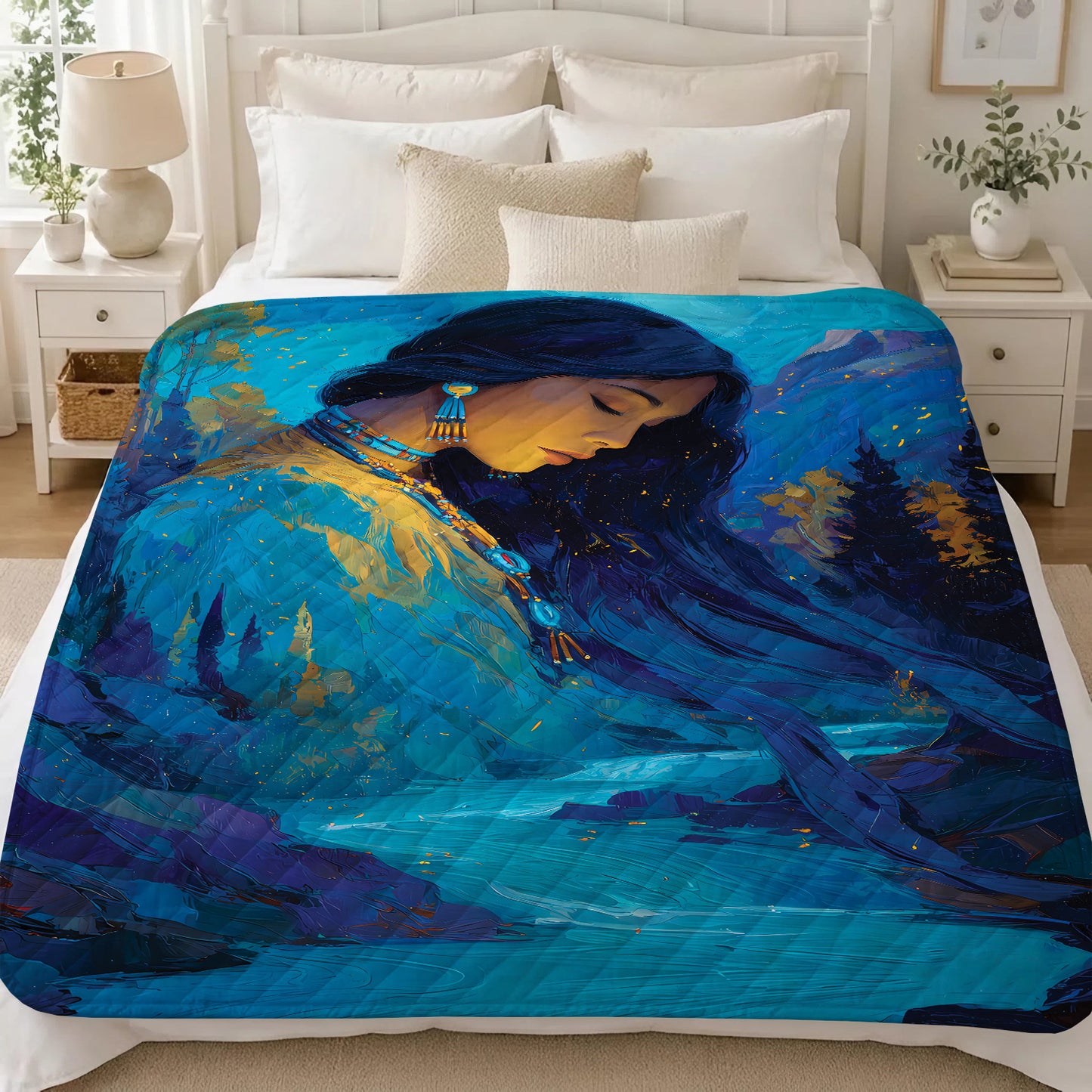 Turquoise Woman Grace Personalized Premium Blanket