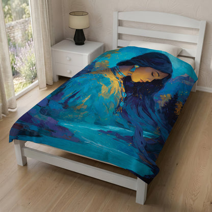 Turquoise Woman Grace Personalized Premium Blanket