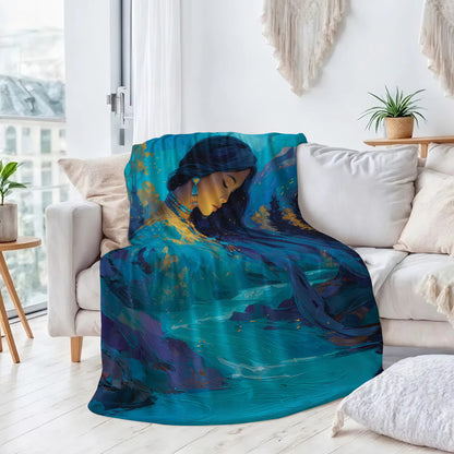 Turquoise Woman Grace Personalized Premium Blanket