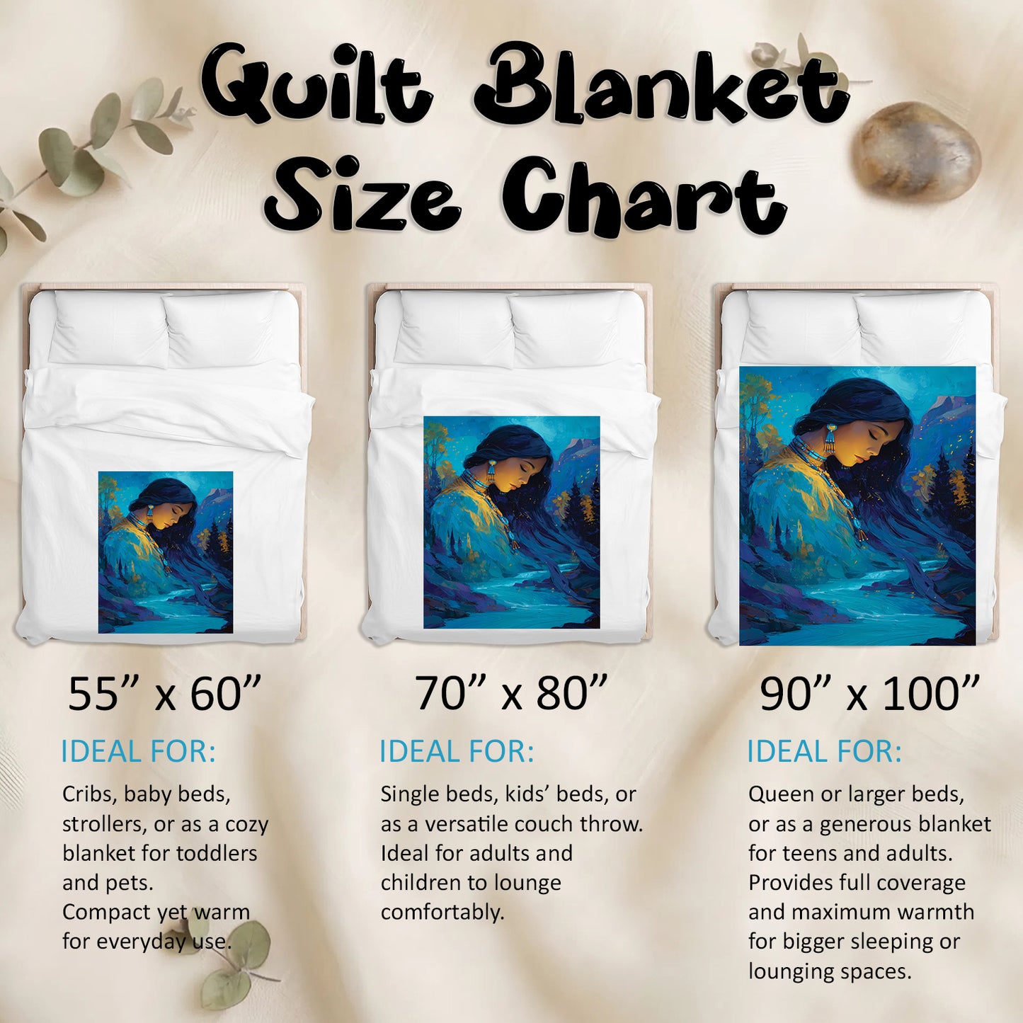 Turquoise Woman Grace Personalized Premium Blanket