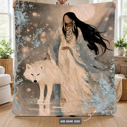 Silver Frost Woman Personalized Premium Blanket