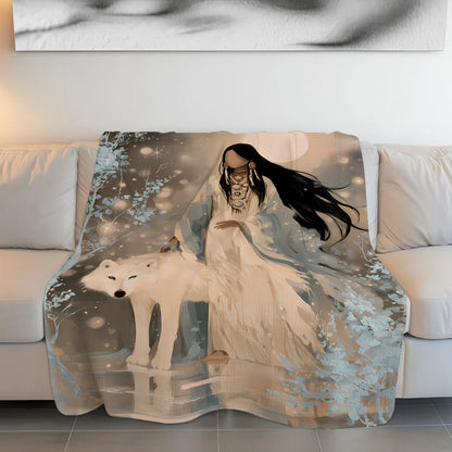 Silver Frost Woman Personalized Premium Blanket