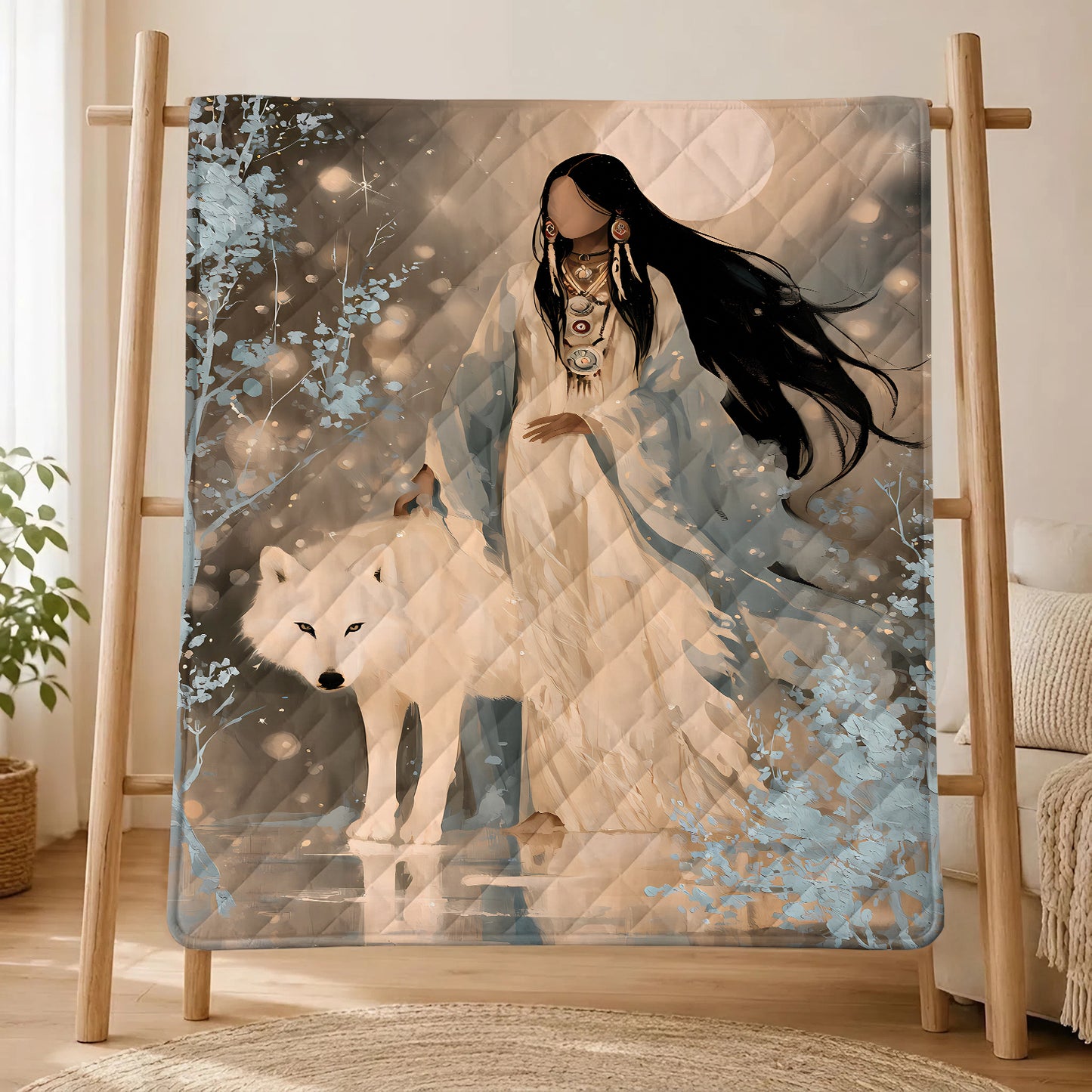 Silver Frost Woman Personalized Premium Blanket