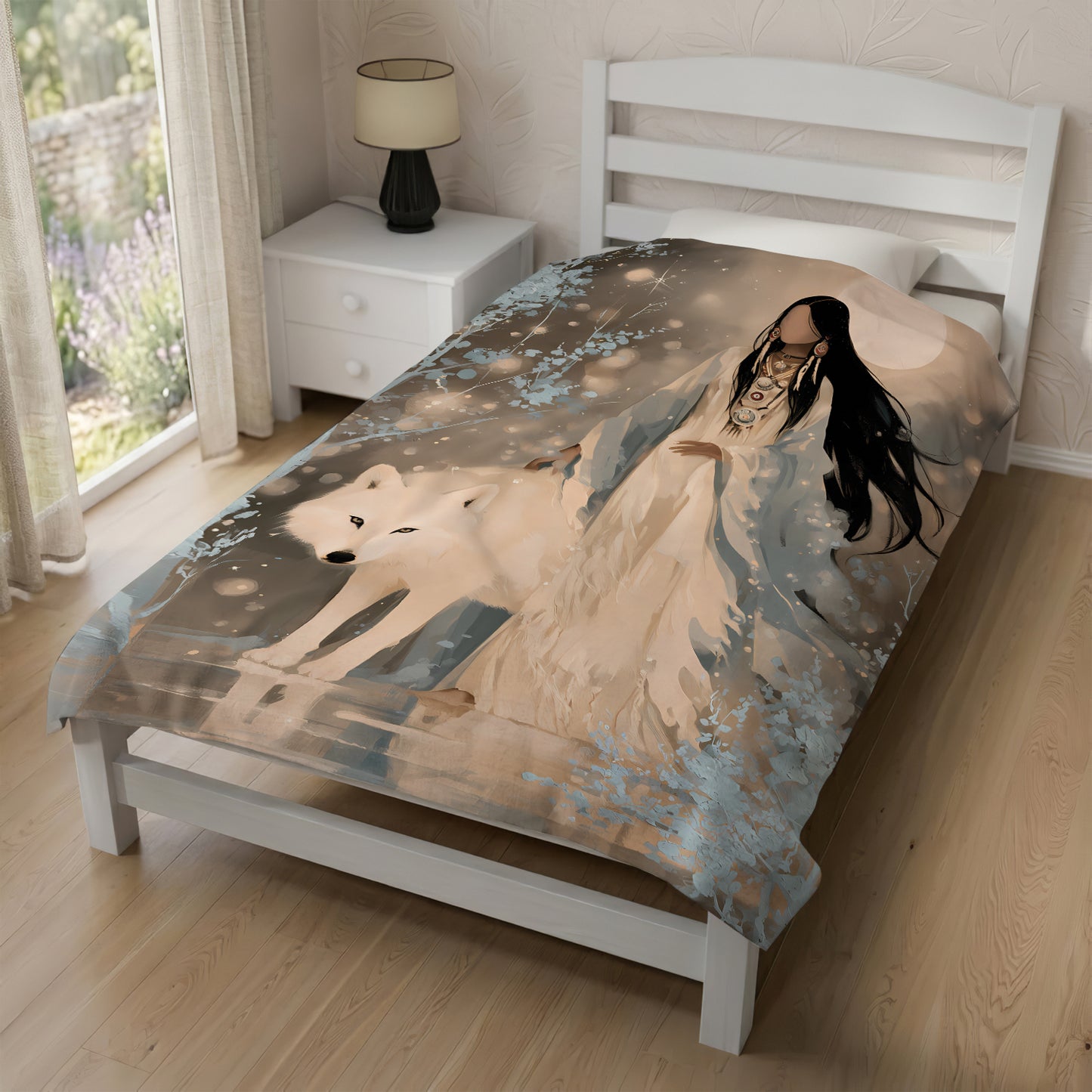 Silver Frost Woman Personalized Premium Blanket