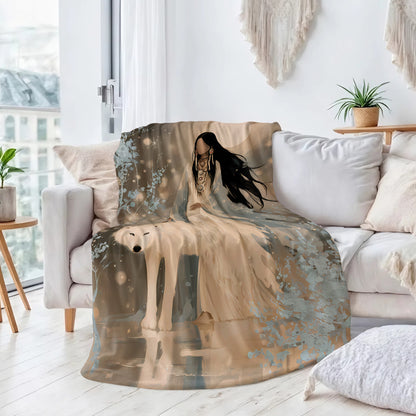Silver Frost Woman Personalized Premium Blanket