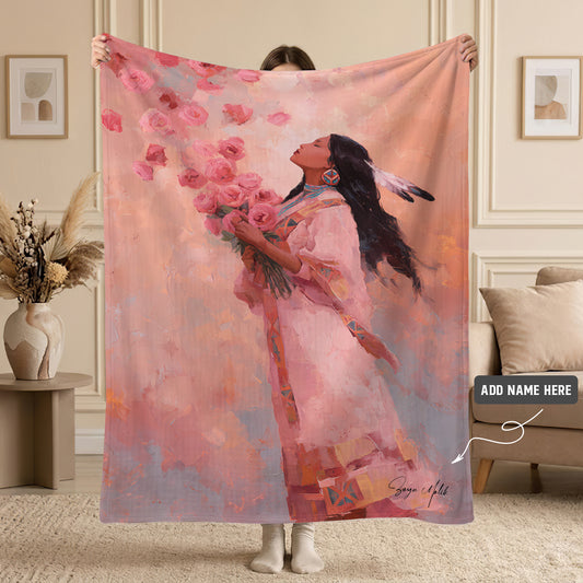 Rose Woman Elegance Personalized Premium Blanket