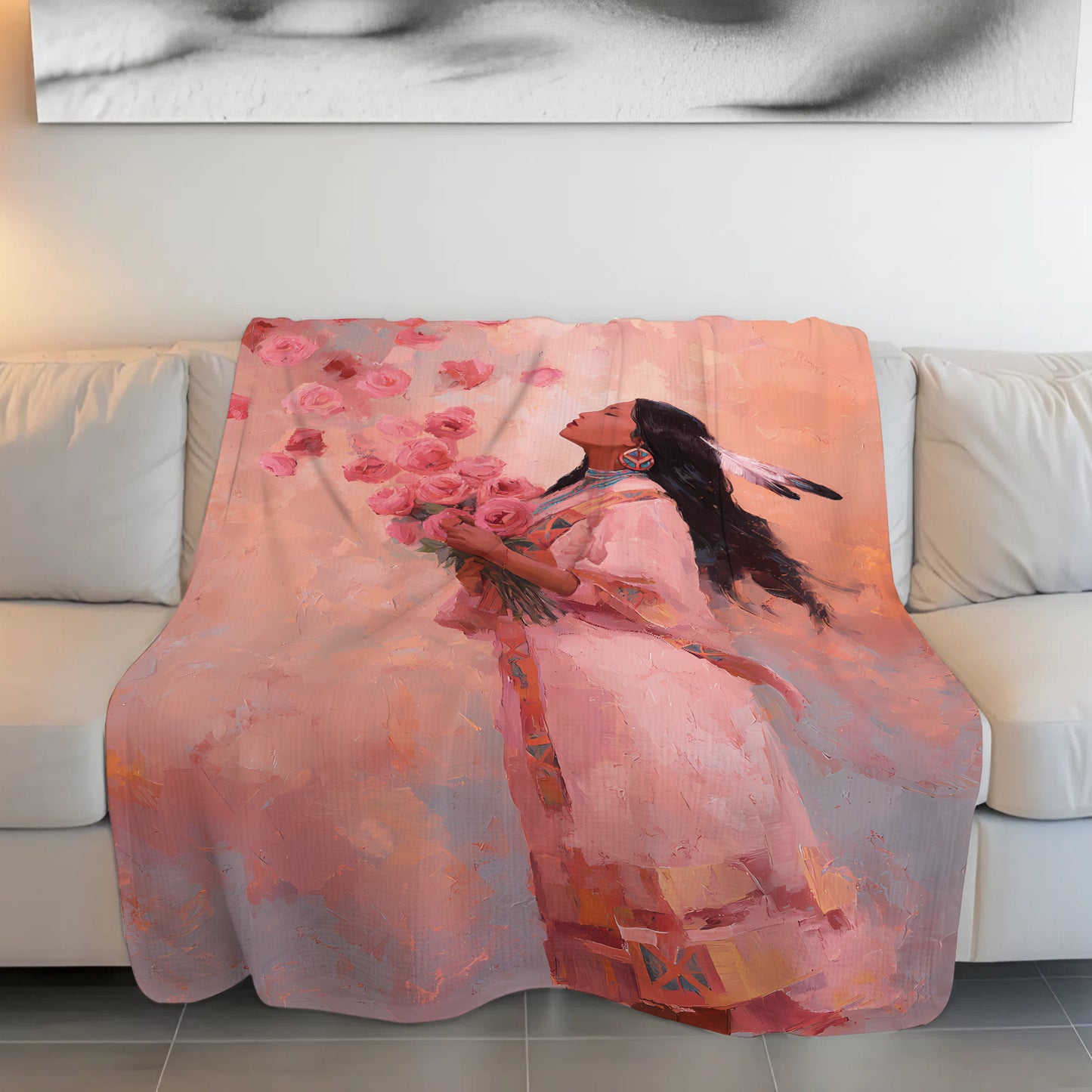 Rose Woman Elegance Personalized Premium Blanket