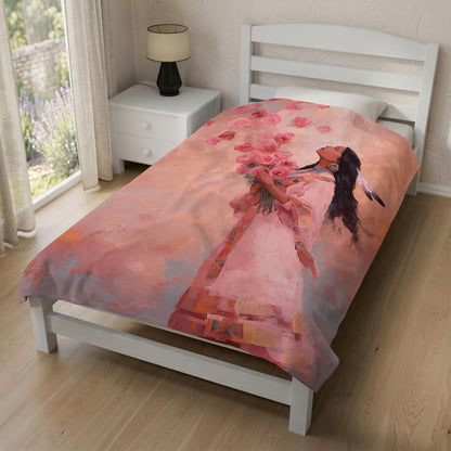 Rose Woman Elegance Personalized Premium Blanket