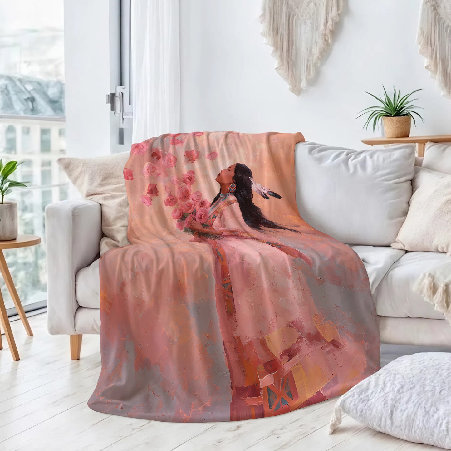 Rose Woman Elegance Personalized Premium Blanket