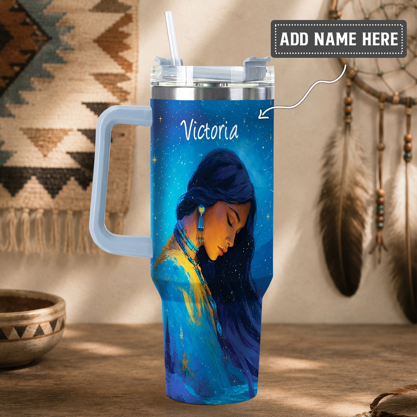 Turquoise Woman Grace Personalized Tumbler