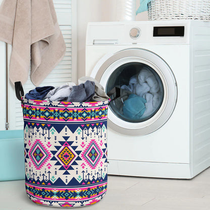 Pink Pattern Native American Laundry Basket NBD