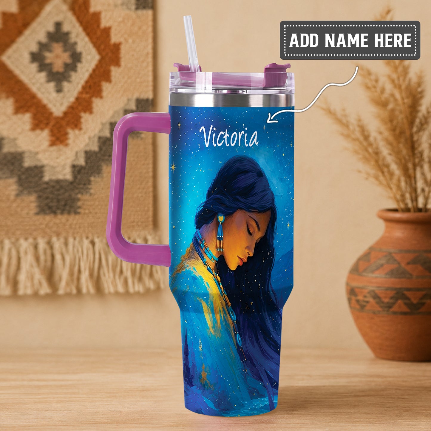 Turquoise Woman Grace Personalized Tumbler