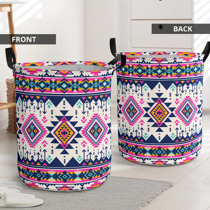Pink Pattern Native American Laundry Basket NBD