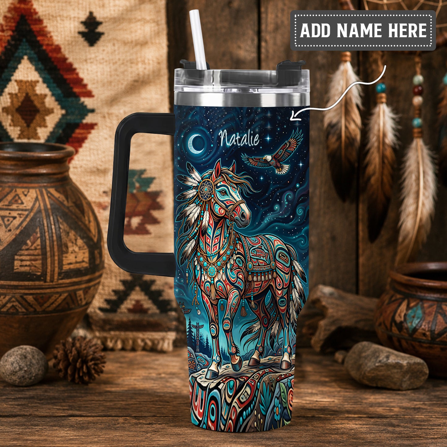 Moonlit Horse Legacy Personalized Tumbler